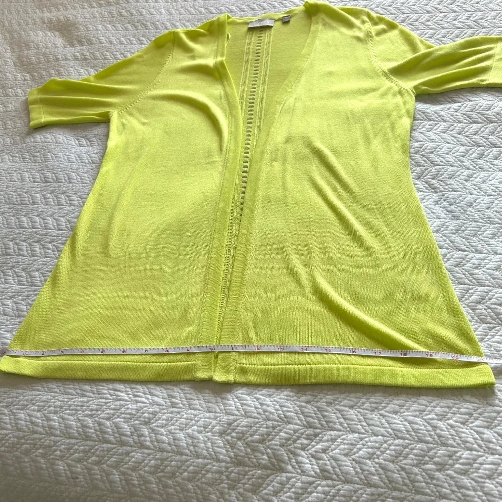 NWT CYRUS Short Sleeve Silky Knit Open Cardigan in Chartreuse Size M - Picture 9 of 16